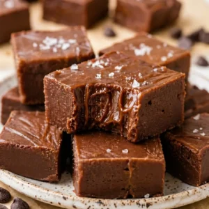 easy chocolate fudge with rich creamy texture and deep chocolate flavor, quick 10 minute dessert recipe, smooth homemade treat