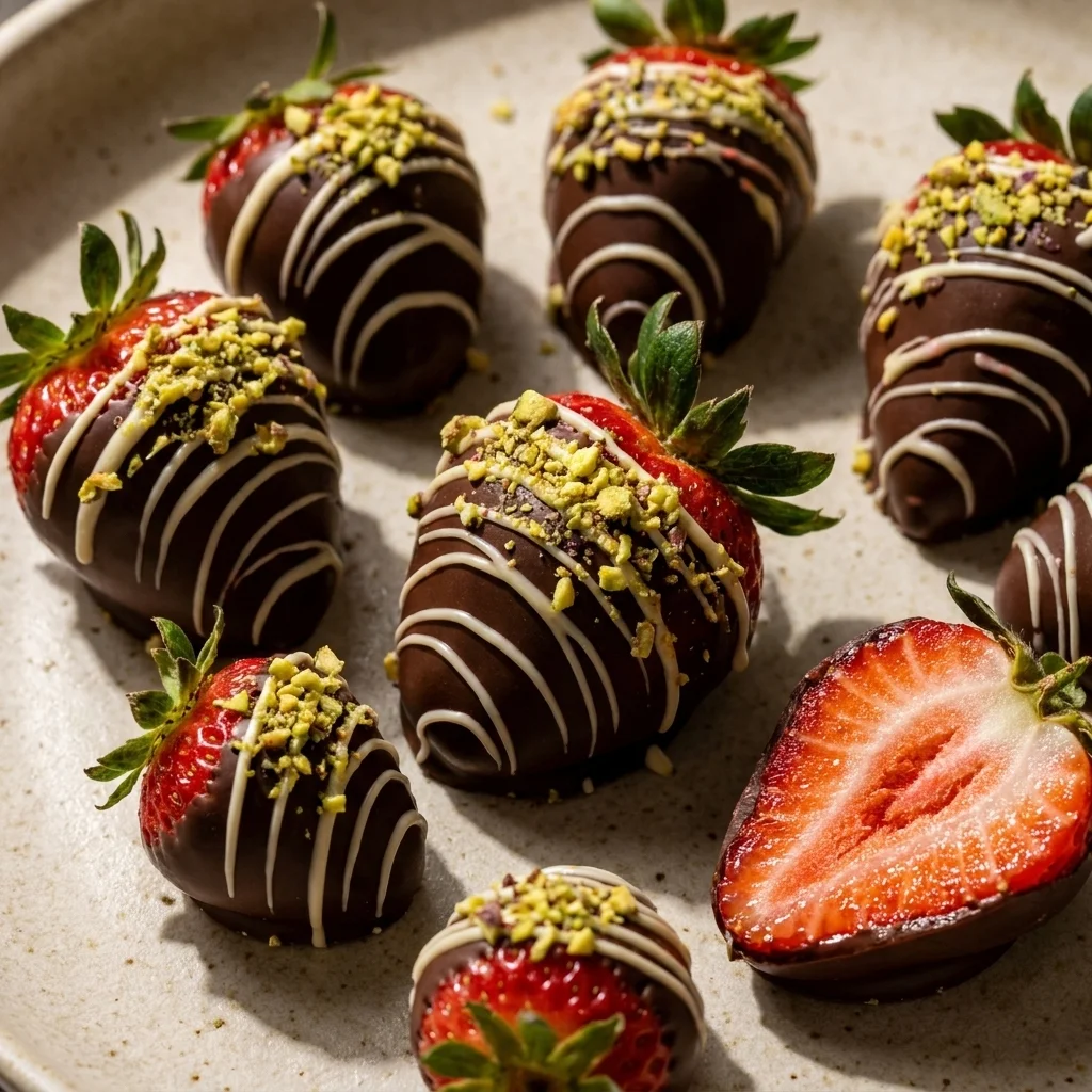 chocolate covered strawberries with rich filling and smooth coating, easy elegant dessert