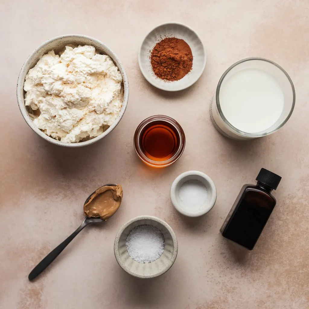 ingredients-flatlay-chocolate-mousse fresh ingredients for cottage cheese chocolate mousse