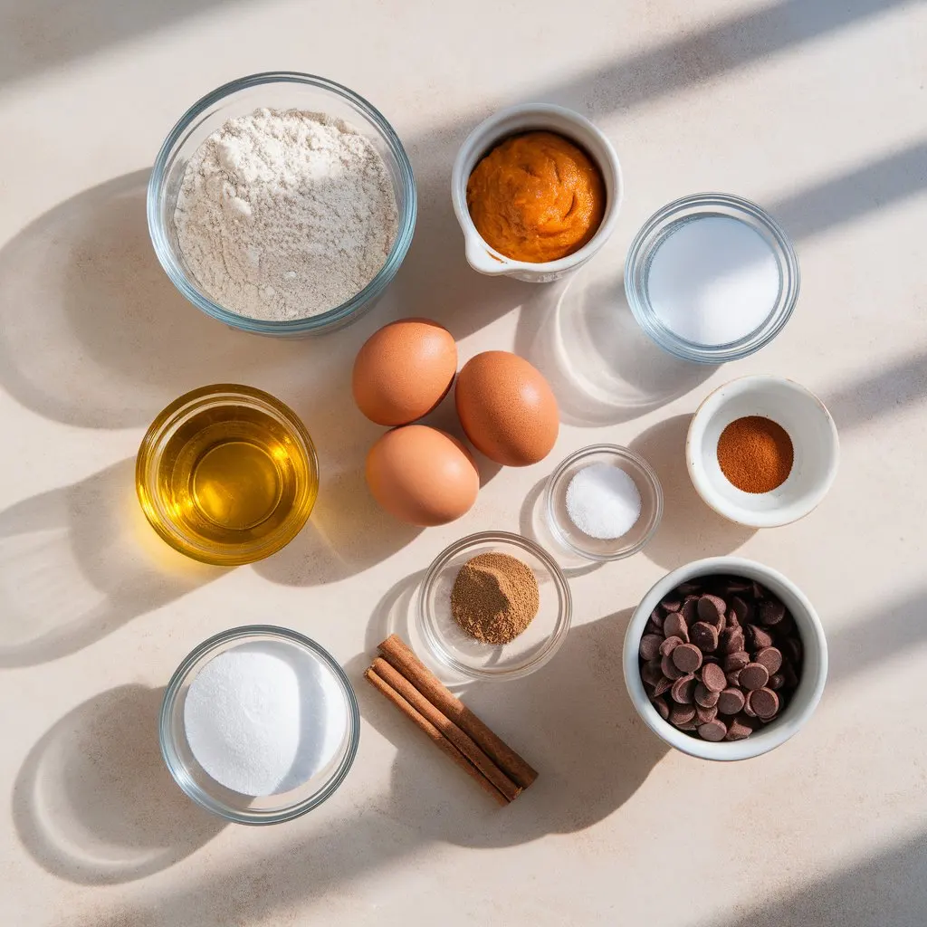 Moist Pumpkin Chocolate Chip Bread ingredients