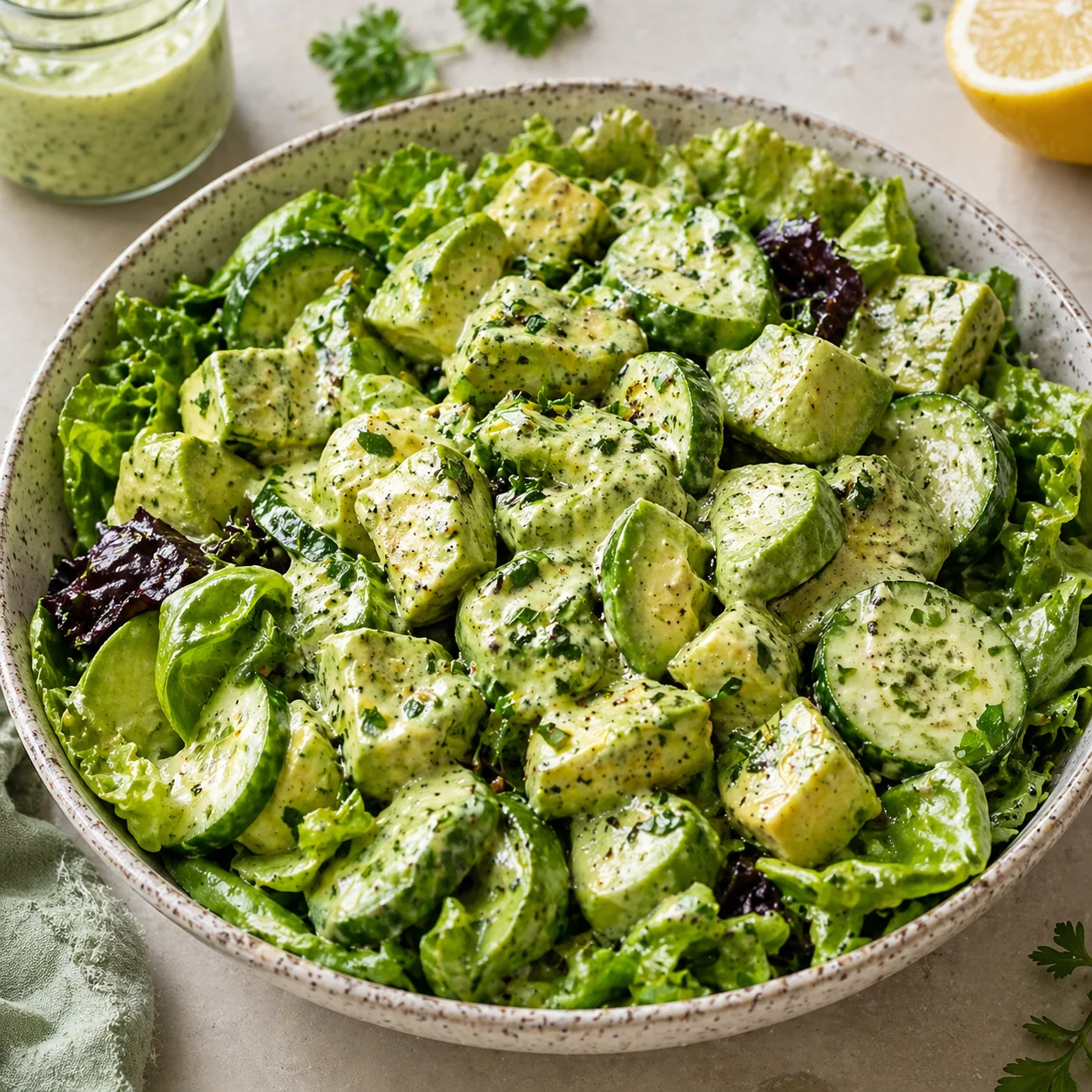 Green goddess salad has a way of making simple ingredients feel incredibly fresh and satisfying. The secret is not exotic or complicated. It is about balancing creamy, herbaceous flavors with crisp textures that keep every bite interesting. Perfect for meal prep enthusiasts, busy families, or anyone who wants to eat more vegetables without sacrificing flavor. The dressing alone has become a staple in my kitchen. Use it on grain bowls, as a sandwich spread, or a dip for raw vegetables.