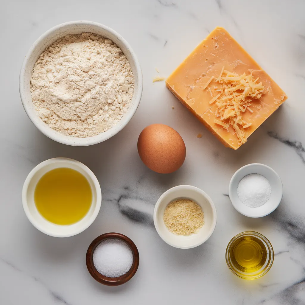 asiago bagel ingredients including flour, cheese, egg, yeast, and olive oil