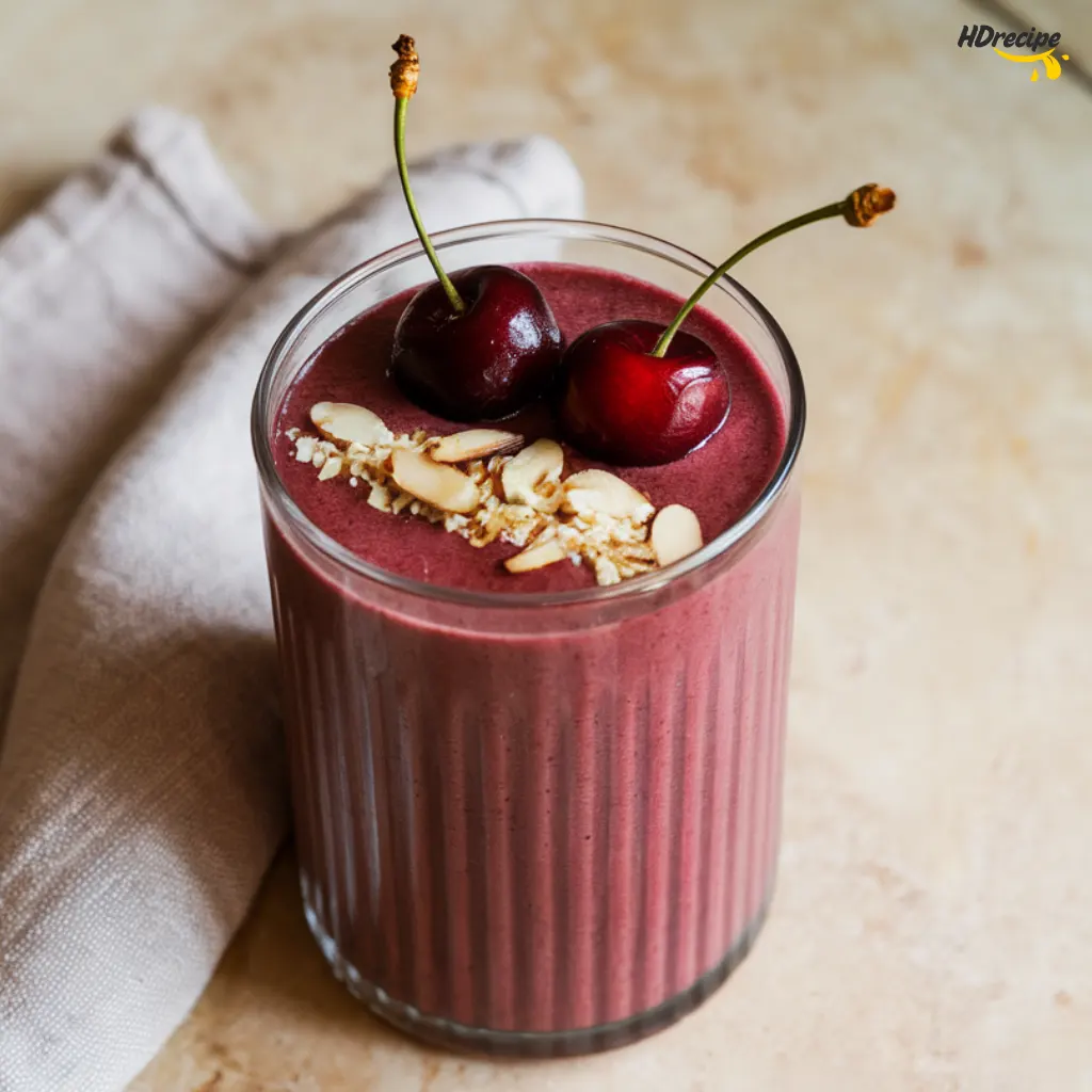 Healthy Cherry Smoothie (3 Ingredients & Ready in 5 Min)