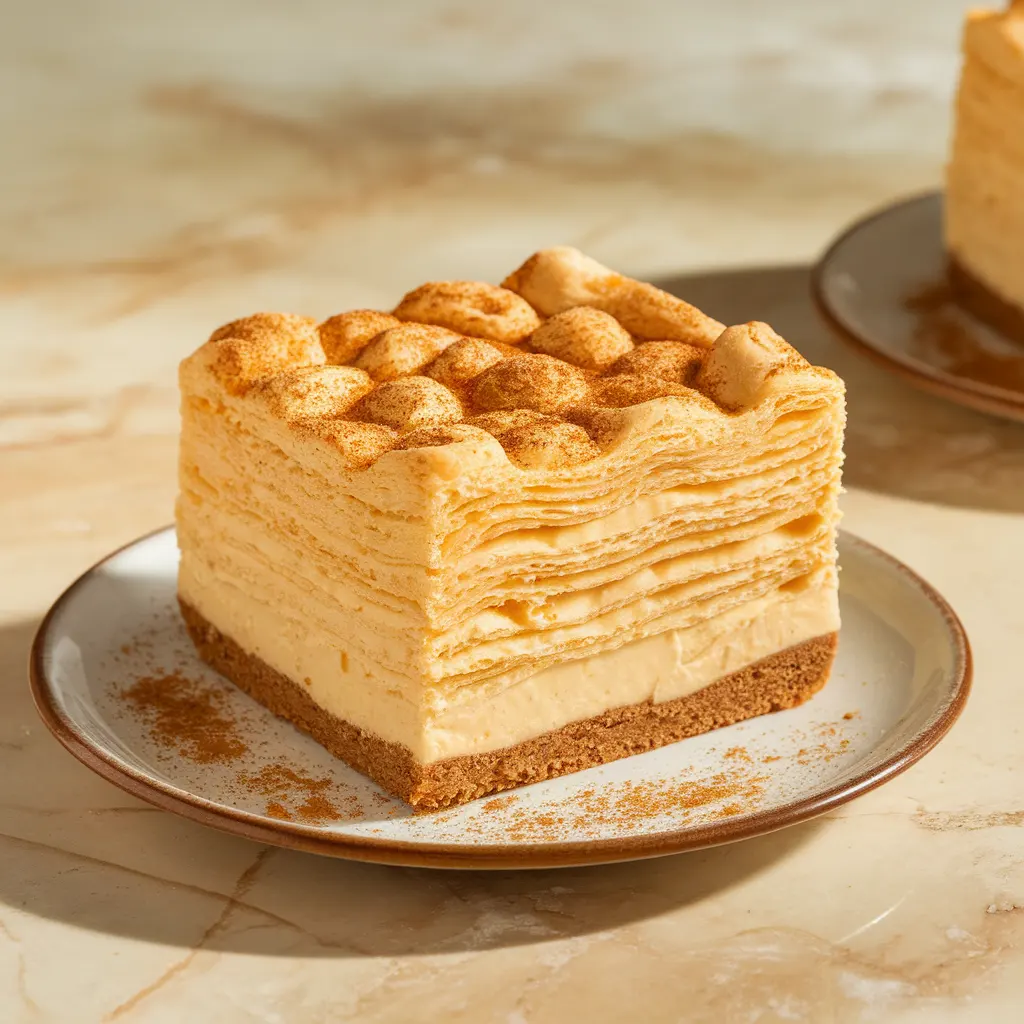 Close-up of sopapilla cheesecake square