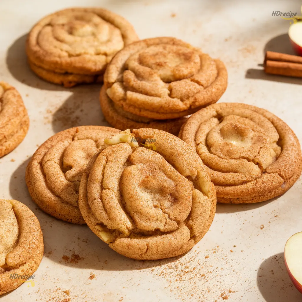 apple-snickerdoodle-cookie-ingredients Plate of apple cinnamon snickerdoodle cookies.