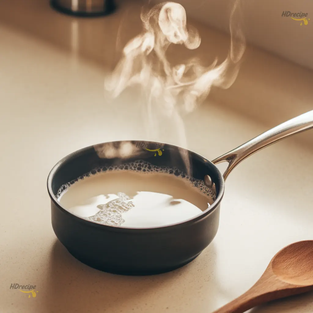 stirring-frothy-milk Spoon stirring creamy frothy vanilla cinnamon milk tea with cinnamon dust on top