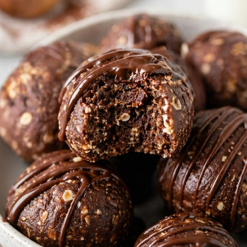 No-Bake Gluten Free Brownie Protein Bites (5 Ingredients!)