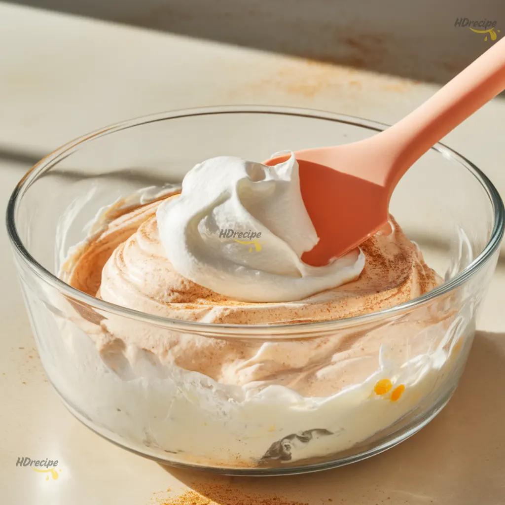 assembling-snickerdoodle-cheesecake layering crust and creamy filling for no-bake cheesecake