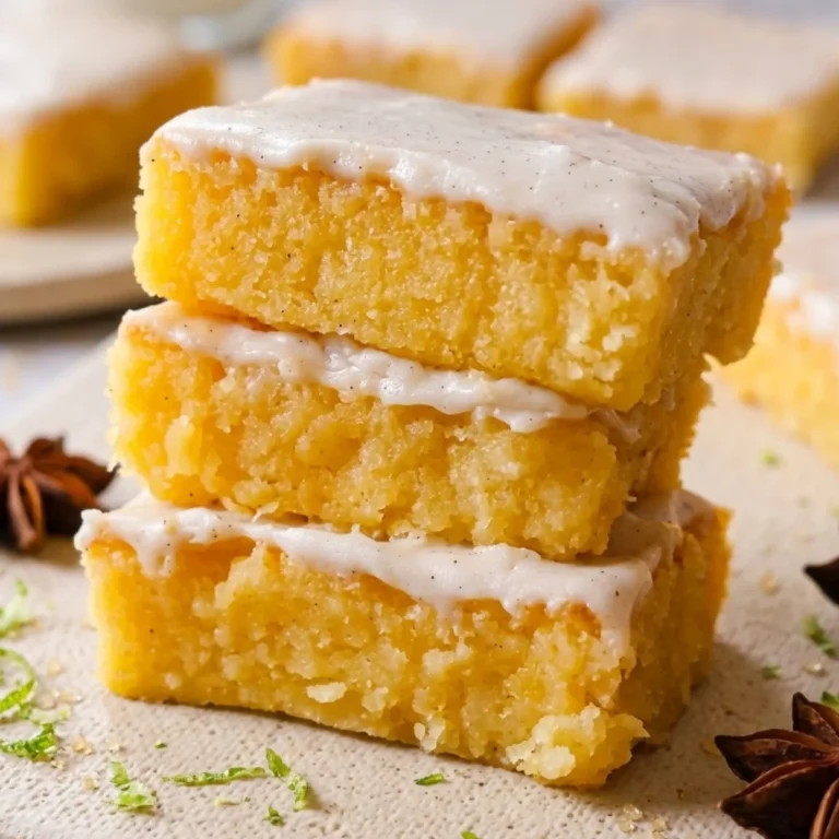 Glossy stacked lemon brownie bars with lemon glaze, fudgy lemon blondies, citrus dessert bars with golden edges
