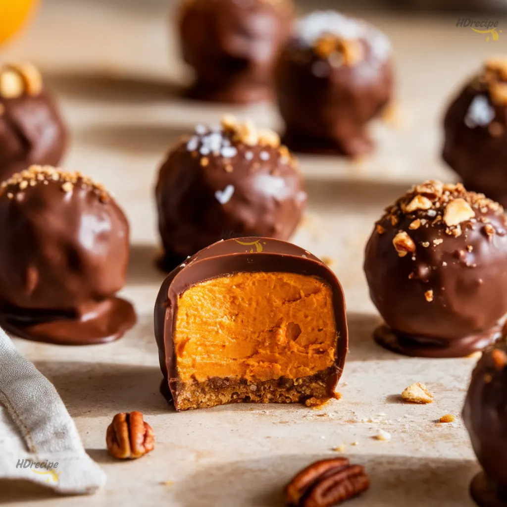 serving-pumpkin-cheesecake-balls Plate of pumpkin cheesecake balls served with coffee