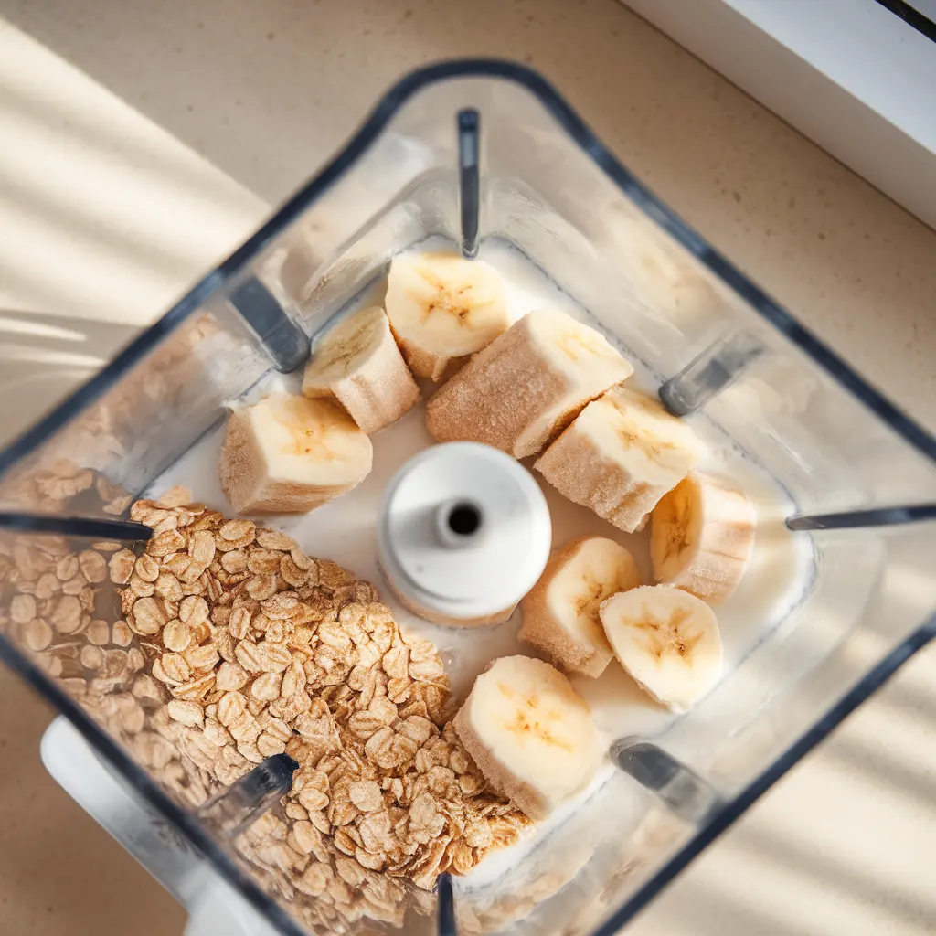 Frozen banana added to oats smoothie