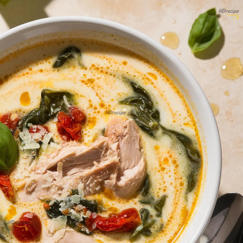 marry-me-chicken-soup-final-bowl Two bowls of creamy marry me chicken soup with basil.