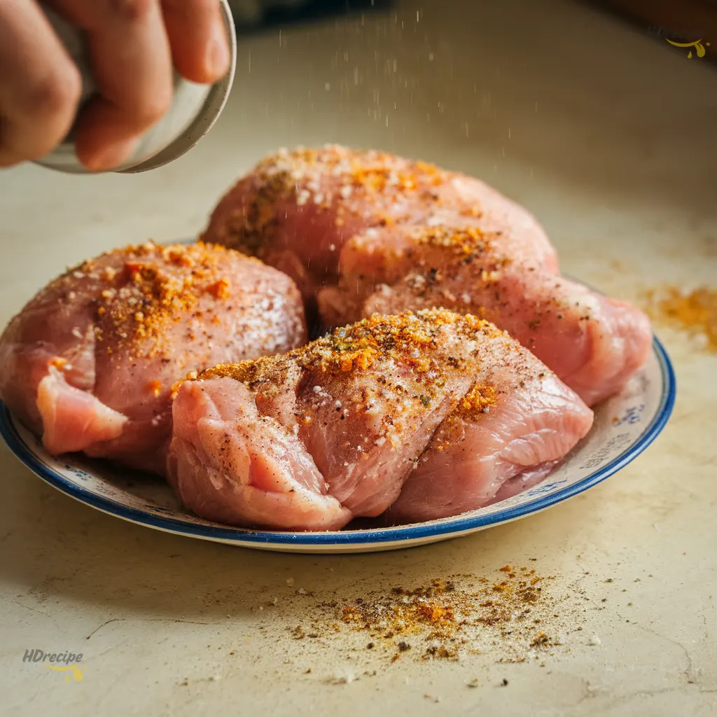 marry-me-chicken-soup-seasoned-chicken Seasoned raw chicken pieces for marry me soup.