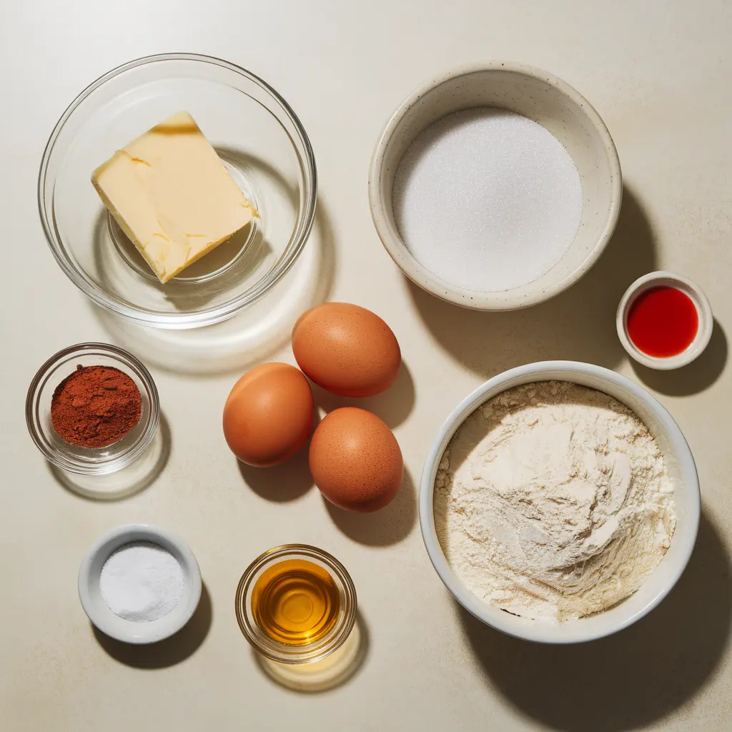 Red velvet brownie ingredients